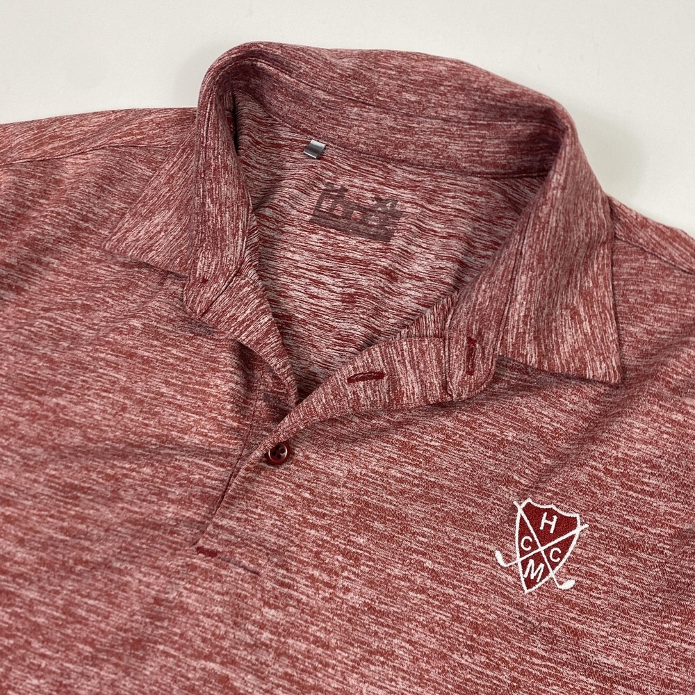 Under Armour Polo Shirt Mens Extra Large XL Red‎ Heather Golf Shirt